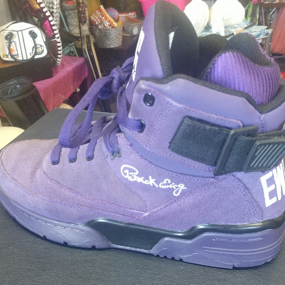 Original Patrick Ewing High-Top Sneakers with Velcro Strap and Chunky Midsole